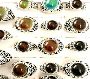30pcs hommes femmes changent de couleur anneau d'humeur température émotionnelle mâle femelle fashon anneau argent alliage rétro vintage bijoux entier 1300131