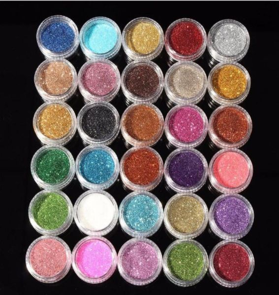 30 pièces couleurs mélangées pigment paillettes minérales paillettes fard à paupières maquillage ensemble de cosmétiques maquillage miroitant brillant ombre à paupières 20189359546
