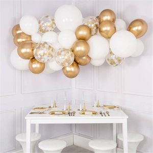 30pcs Mixed White Chrome Gold Confetti Balloons Birthday Party Decoration Kids Adult Air Ball Graduation Party Globos Balloons T200624