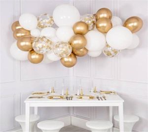 30pcs Balloons confettis Chrome Gold White mixte Décoration de fête d'anniversaire pour adultes Graduation Graduation Party Globos Ballons T205803384