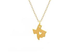 30 stks schetsen Texas Map ketting met hart USA TX Staat ketting I Hart Love Texas kettingen kaart geografie ketting