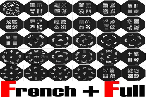 30 pièces Nail Art timbre estampage Image plaque français complet conception d'ongle en métal pochoir modèle d'impression bricolage Stamper grattoir Hi2385589