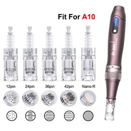 Aguja de 30 piezas para cabezales de reemplazo de microaguos de cartucho A10 DR originales MicroNeedling 24/12/36/42 PINS REDOND NANO