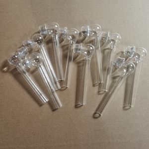 10 cm/4 pulgadas de largo nuevo tubo de vidrio de malla incorporado tubo de vidrio para fumar pequeño cubo