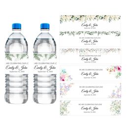 30 pièces étiquettes d'anniversaire de mariage personnalisées autocollants nom personnalisé texte bouteille d'eau autocollant fête d'anniversaire décor 220613
