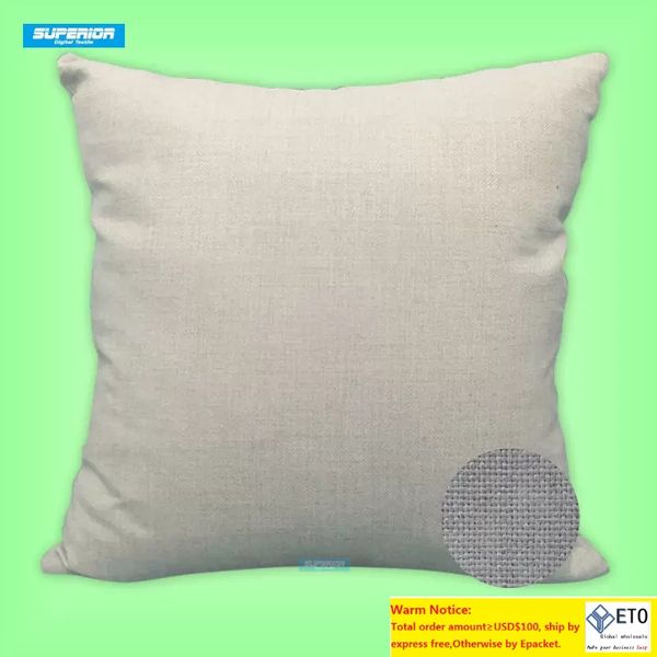 30pcs polyester coton mélangé lin artificiel taie d'oreiller blanc brut toile de jute housse de coussin parfait pour l'impression numérique