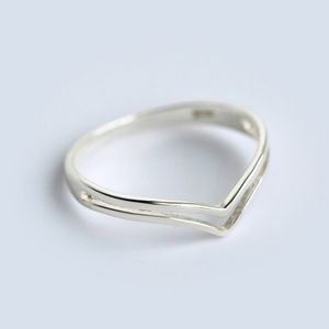 30 stks dubbele chevron ringen dunne band v ring chevron v ringen gebogen golfring eenvoudige bedraad geometrische ringen voor vrouwen