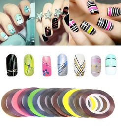 30 stuks Rolls Striping Tapes Kleurrijke Lijn Nagelstickers DIY Nail Art Kit Manicaure Schoonheid decoraties voor UV Gel Nagellak4896205