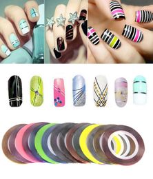 30 stuks Rolls Striping Tapes Kleurrijke Lijn Nagelstickers DIY Nail Art Kit Manicaure Schoonheid decoraties voor UV Gel Nagellak6630576