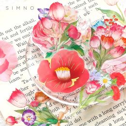 30 piezas de calcomanías decorativas románticas de flores