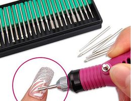 30 pièces ponçage ongles tête de meulage ongles foret argent plaqué Nail Art vernis manucure outil tungstène acier