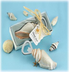 30pcs Sea Shell Openders Overner ouvre-bouteille Sand Sand Summer Beach The Shower Wedding Favors Gift in Box2588735