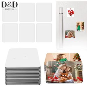 30 pièces/ensemble aimants de sublimation vierges aimant de réfrigérateur personnalisé aimants de réfrigérateur pour les blancs de sublimation décor de bureau de cuisine 240228