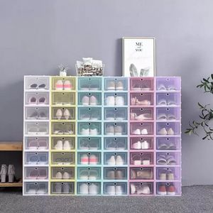 30 pièces boîtes à chaussures ensemble multicolore pliable en plastique clair maison chaussures étagère organisateur pile présentoir 907