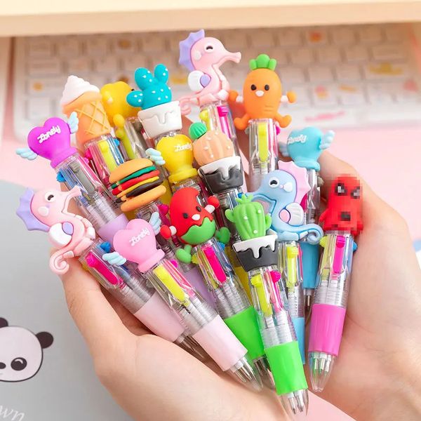 30 Uds. Bolígrafos de silicona de 4 colores para escribir papelería Kawaii bolígrafos lindos bolígrafo para escribir al por mayor 240109