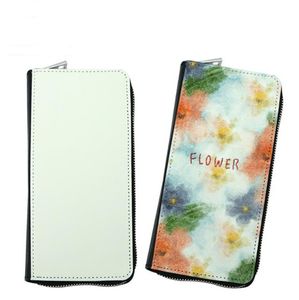 30 pièces portefeuilles sublimation 2-pliable fermeture éclair long porte-carte de crédit avec fermeture magnétique consommables de transfert de chaleur