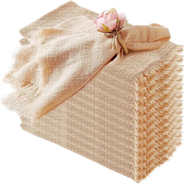 30PCS Nappe Serviettes Usine En Gros Gaze Coton Tissu 42x42cm Dîner Torchon pour Mariage Pâques Ramadan Décoration 240321