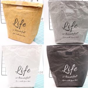 30 stks Tyvek Ice Packs Kraft Paper Picknick Cooler Bag draagbare lunchzakken ge￯soleerd nieuw ontwerp thermische koeler lunchbox picnic tas