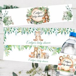 30 -stcs Woodland Animals Bottle Labels Stickers Wraps Personaliseer Custom DIY Jungle Forest Party Baby Shower Verjaardagen Decoratie