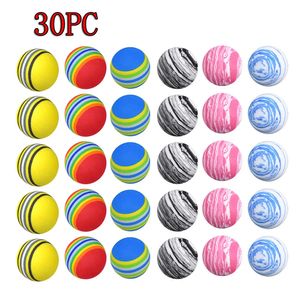 30pcsbag EVA Foam Golf Balls YellowRedBlue Rainbow Esponja Interior Golf Práctica Pelota Ayuda de entrenamiento 240328