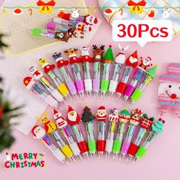 30 Stuks Lot Leuke Mini Balpen Kerst Serie 4 Kleur Balpennen Voor Kinderen School Schrijven Leveringen Kantoorbenodigdheden Geschenken 240111