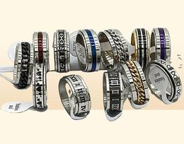 30PCSlot Design Mix Spinner Ring roteren roestvrij staal mannen mode spin ring mannelijk punk sieraden feest geschenk hele kavels 5007990