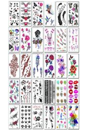 30 pcslot bloem tijdelijke sticker kitwater proof flash dames henna tattoof modus nep tatoeages set5382098