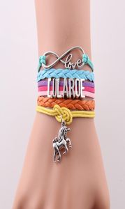 30pcslot Lularoe Infinity Love Unicorn Charm Bracelet tissé Europe America Style Bangle MAIN MAIN MAIN