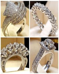 30pcslot cristal mixte blanc rond unique bague de luxe promesse promesse argent anneau de fiançailles vintage bagues de mariage pour la femme8720697