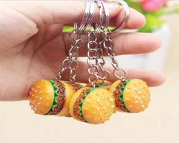 30PCSlot Simulatie Hamburger Key Chain Creative Pendant Bag Charm Accessoires Handgemaakte Hars Food Car Key Ring Lovely Keychain4950078