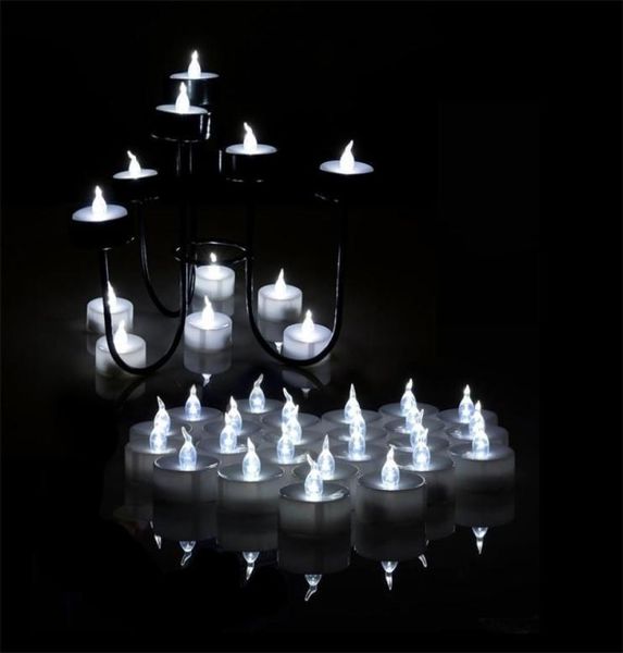 30 unidslote vela LED blanca romántica velas de té sin llama luz para decoración de fiesta de boda T2006016353956