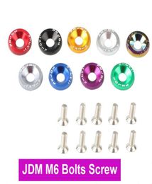 30PcsPack Noir Rouge Bleu Violet JDM 10 PCS Pare-chocs Fender Rondelle Boulon M6x20mm CNC Finition Aluminium Rondelles Moteur Bay Dress Up K4724945