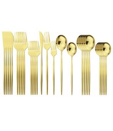 30 pcsSet gouden bestek set roestvrij staal servies messen dessert vork dessert lepels thee lepels diner zilverwerk keuken tabl1383927