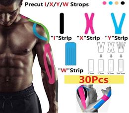 30PCSSet Kinesiologie Tape Voorgesneden XYI W Strips Sport Spier Tape Bandage Zorg Kinesiologie Ehbo Tape Spierblessure Supp3984110