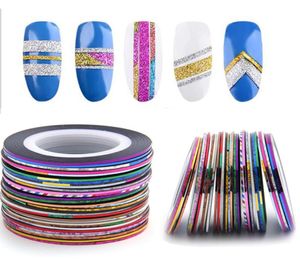 30pcSset ongles Striping Tape Tape Line mixte Colorful Nail Art Stickers Rolls Rolls Octor pour décorations7134927