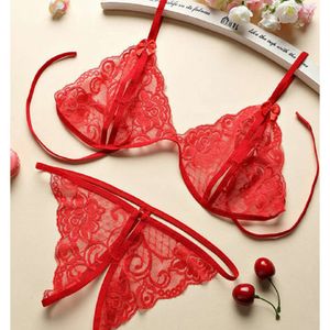 30sets sexy veter-up exotische lingerie dames hete open kruis transparant kanten ondergoed g-string verbanden driepunts set