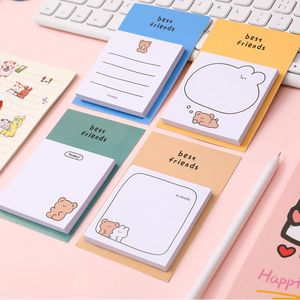 30 vellen Schattige Beer Sticky Notes Kawaii Kladblok Esthetische Briefpapier Levert Kantoor Accessoires Scrapbooking Bladwijzer