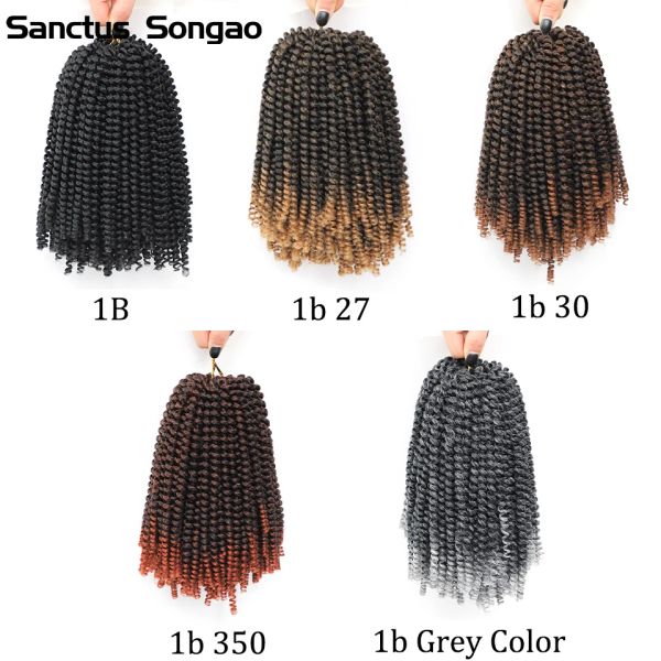 30 Strands / PCS ombre Twist Spring Cheveux 8 pouces Spring Twist Crochet Hair for Black Women Synthetic Traiding Hair