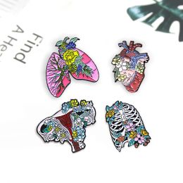 30 stytyle Émail Émorce anatomie organes utérus ovaire coeur grenouille tournesol iris fleur shark corbeau chat cercueil broche badge enfants bijoux