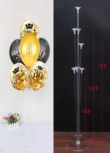 30e 40e 50e anniversaire fête ballons support colonne noir or ballon décorations de fête d'anniversaire adulte 30 40 ans6709304