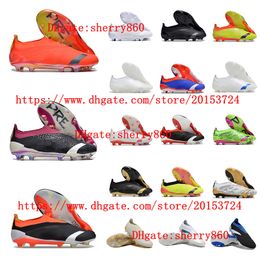 30th Anniversaryes 24 ELITE LACELESS BOOTS FG soccer shoes cleats football boots Tacos de futbol Trainers Sports