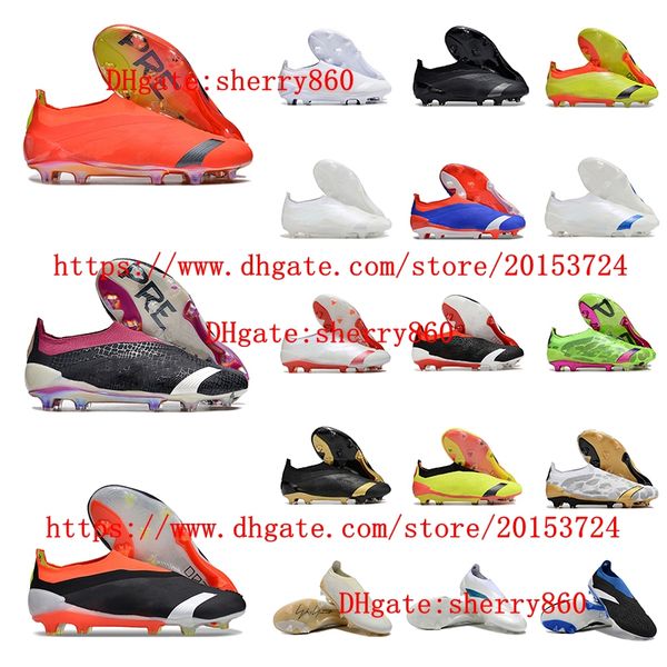 30e anniversaire 24 Boots sans lacs Elite FG Soccer Shoes Cleats Boots Football Tacos de Futbol Trainers Sports