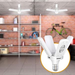 30W/40W 170-265V LED Garage Lumières Pliable E27 Ampoule Réglable Ventilateur Lames Déformable Atelier Entrepôt Plafond Lampe D'éclairage