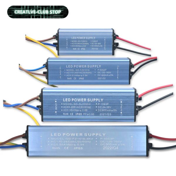 Pilote LED 30W 50W 100W 150W, 300mA, 600mA, 800mA, 900mA, pour alimentation LED, contrôle de tension à courant Constant, transformateurs d'éclairage