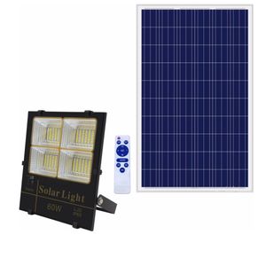 30W 60W 100W 200W 300W Projecteurs de rue à énergie solaire IP65 étanche extérieur avec éclairage de sécurité à télécommande pour jardin de cour