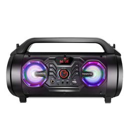 Freeshipping 30W Big Bluetooth-luidspreker Draagbare Draadloze Stereo Bas Subwoofer Luidsprekers Ondersteuning Afstandsbediening FM Radio AUX RGB Light