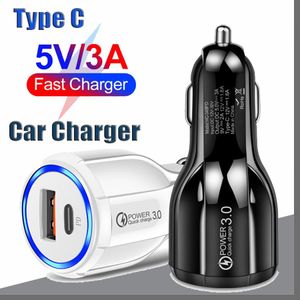 30W Charge rapide rapide double ports USB C PD Chargeur de voiture Adaptateurs d'alimentation universels pour Ipad 2 3 4 Iphone 13 14 15 Samsung Xiaomi Huawei PC