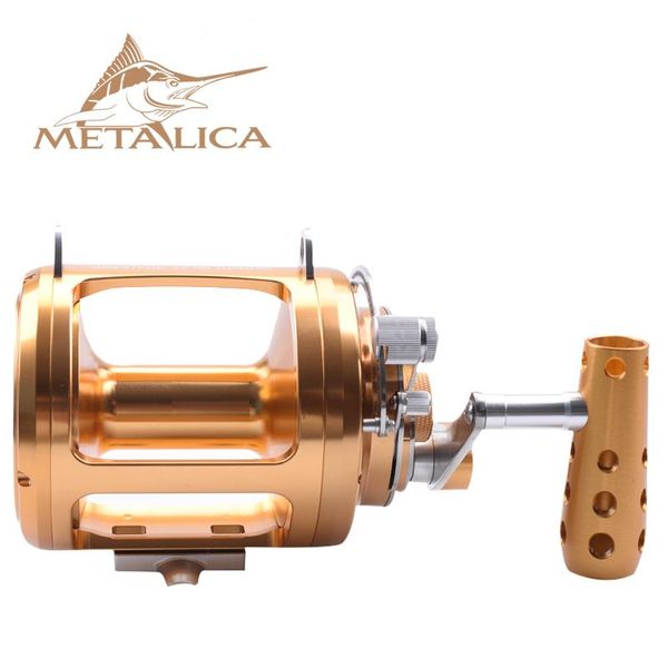 Carrete de curricán 30W-II/50W-II/80W-II 8 + 1BB, carretes de tambor, fundición de modelo grande, rueda de pez grande, barco de hierro de mar profundo, Baitcasting