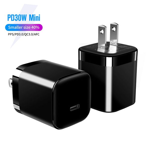 Adaptador rápido del cargador USB C del paladio 30W con el solo puerto del enchufe TYPE-C de los E.E.U.U. para ISamsung Huawei