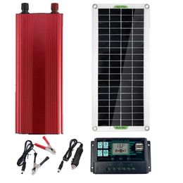 30W True Power Solar System Panel met 220 V 2000W Inverter Charge Controller Battery Car - Alleen